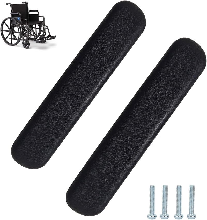 HMZ Wheelchair Arm Pads，Universal Desk Length (10-1/4") Wheelchair and Transport Chair Arm Pads, Black (1 Pair) Compatible with All Brands (Size : 10-1/4") - Image 1